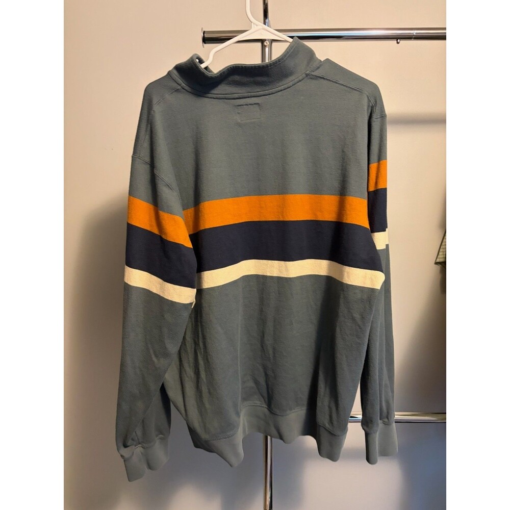 L.L.Bean Men's XL Traditional Fit Striped Rugby Mock Neck Cotton Pullover Shirt - Picture 3 of 7